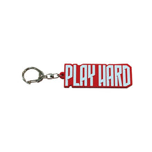 画像をギャラリービューアに読み込む, 「PLAY HARD」ロゴラバーキーホルダー（ブラック / ホワイト）