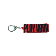 画像をギャラリービューアに読み込む, 「PLAY HARD」ロゴラバーキーホルダー（ブラック / ホワイト）